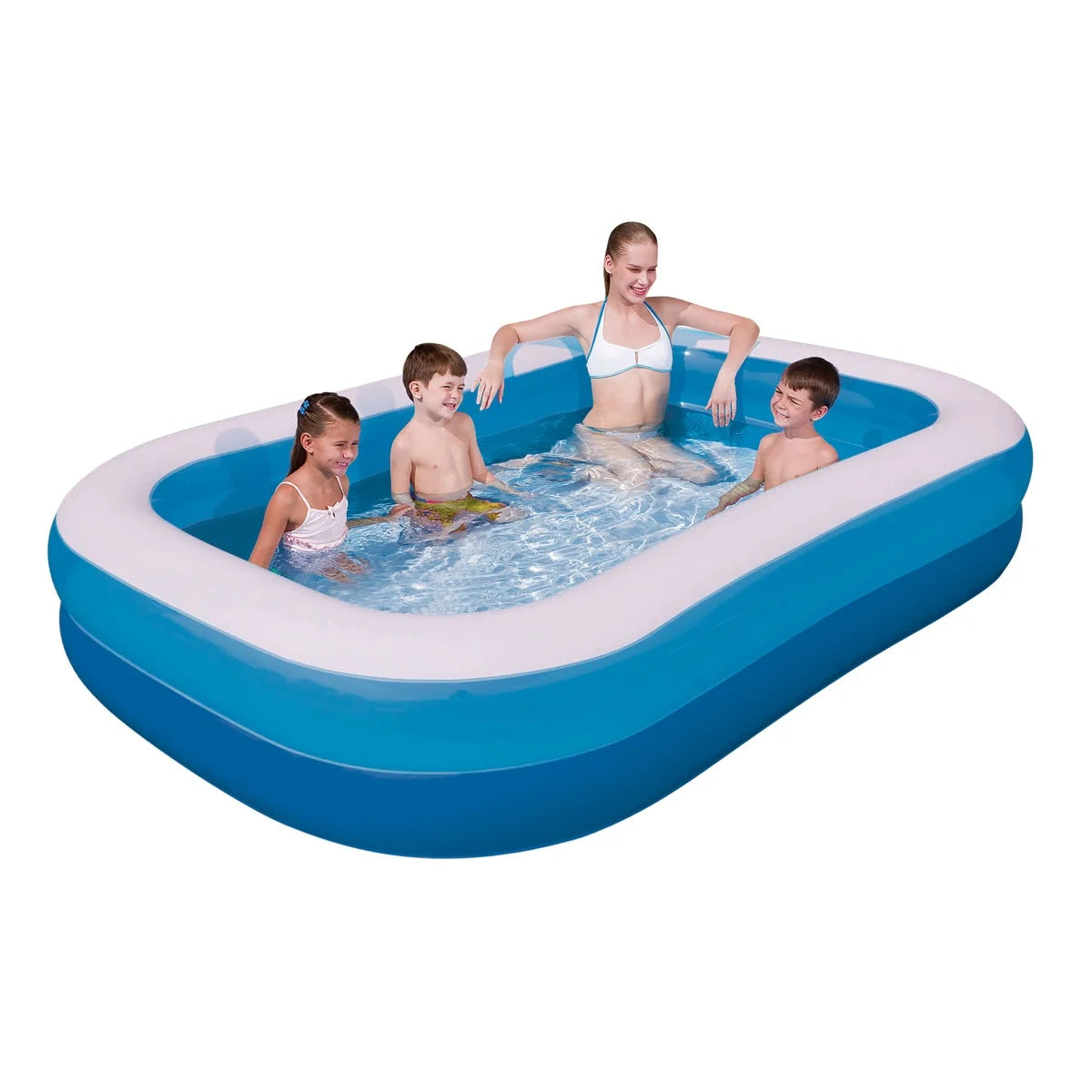 Piscină Gonflabilă Dreptunghiulară "Family Blue", 2 Inele, 200 x 120 x 40 cm