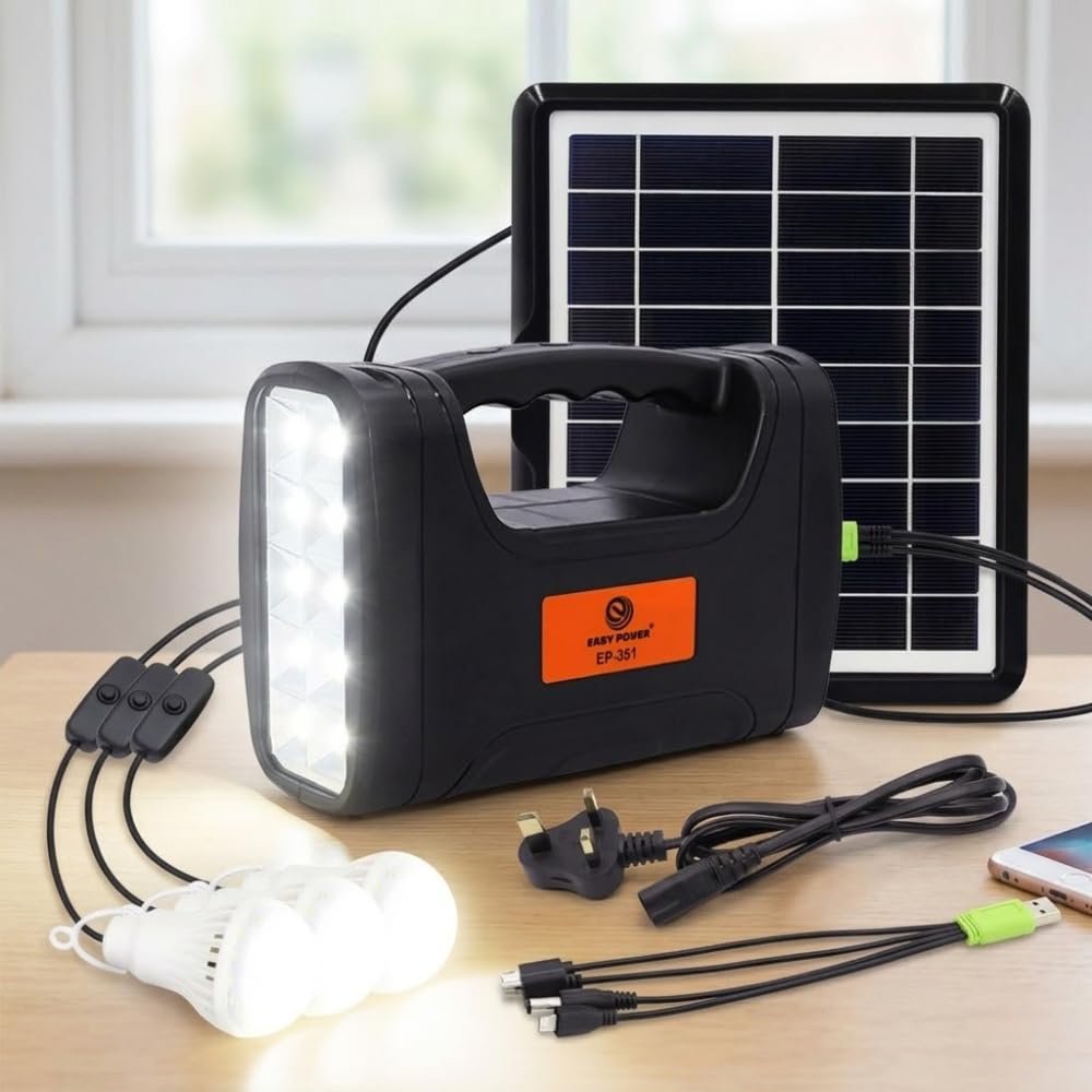 Sistem de iluminat solar pentru casă cu lumină LED și panou solar de 3W, încărcare mobilă USB, lumină solară portabilă de urgență pentru interior, exterior, camping