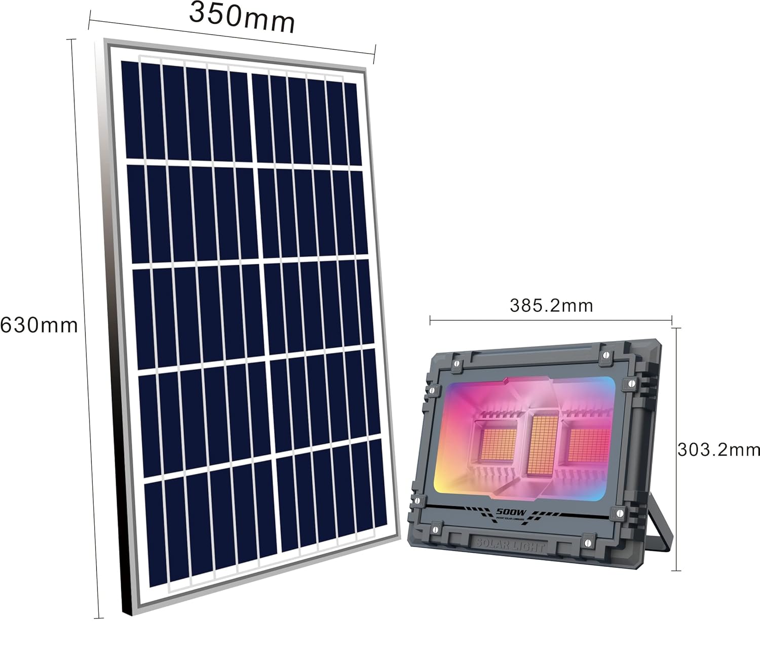 Proiector solar led RGB, contol prin aplicatie, difuzor, telecomanda, 800W, culoare negru