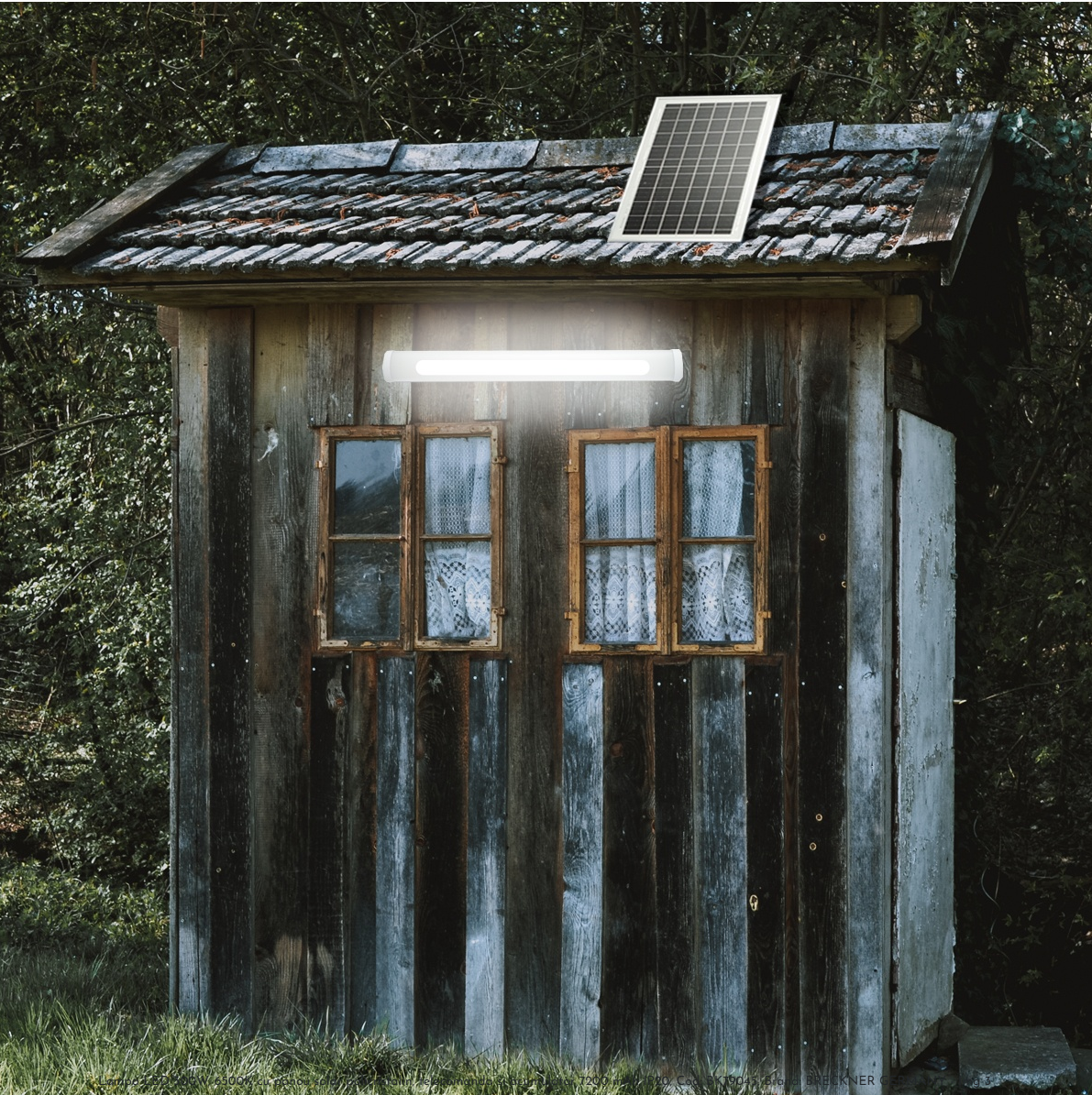 Panou solar cu lampa LED 100W, cu panou solar policristalin, telecomanda si acumulator