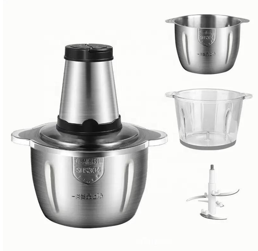 Tocator electric voluminos 2L, 2 Viteze, 300W, 4 Lame, Lame din otel inoxidabil, Bol din Inox