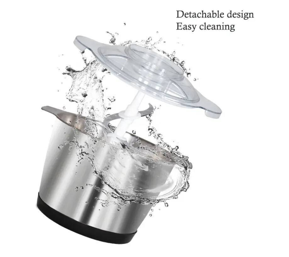 Tocator electric voluminos 2L, 2 Viteze, 300W, 4 Lame, Lame din otel inoxidabil, Bol din Inox