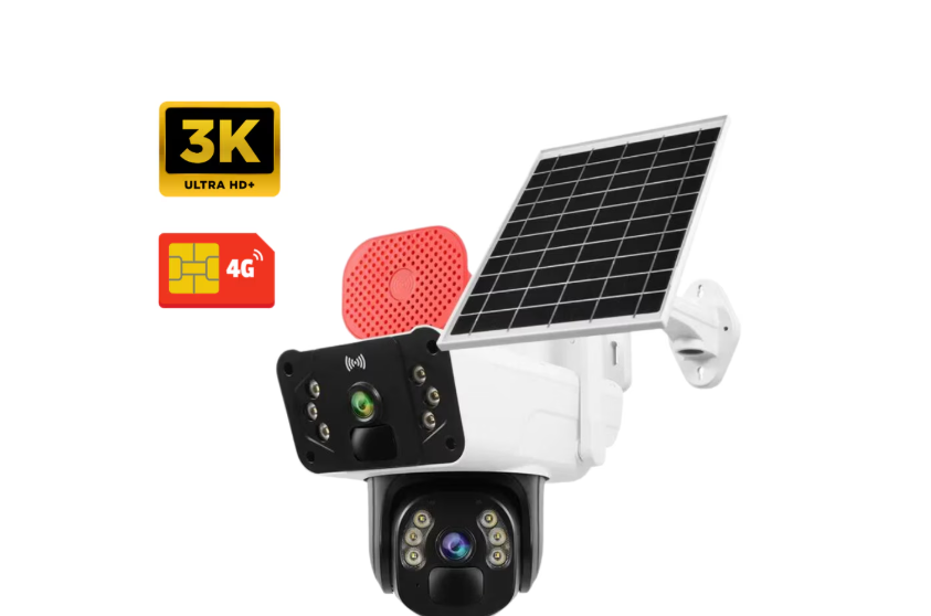 Camera Supraveghere 4G 3K Ultra HD, Dual Camera 6MP, Dual PIR, Incarcare Solara, Rotire Din Aplicatie, IP 66