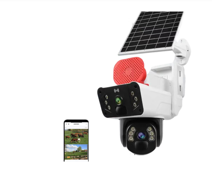 Camera Supraveghere 4G 3K Ultra HD, Dual Camera 6MP, Dual PIR, Incarcare Solara, Rotire Din Aplicatie, IP 66
