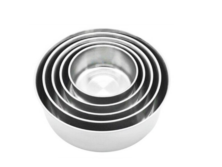 Set 5 Caserole din Inox cu Capace de plastic, dimensiuni 10 - 18cm