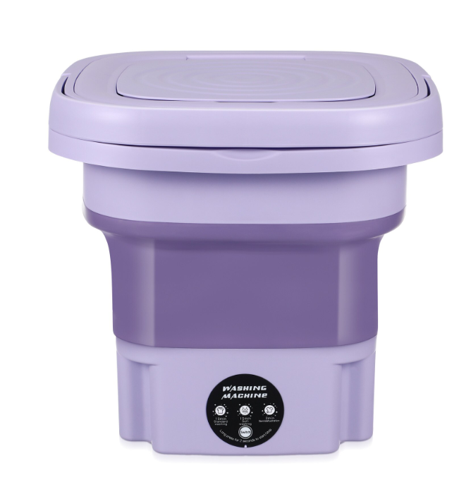 Masina de spalat rufe, pentru calatorii, Priza 10W, Fiolet, 30x29x29cm, Capacitate 8L, Compacta, Portabila