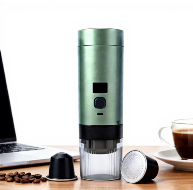 Espressor Portabil 3-in-1, Compatibil cu Capsule si Cafea Macinata, 15-19 Bar, Gri Antracit, Dimensiuni Compacte