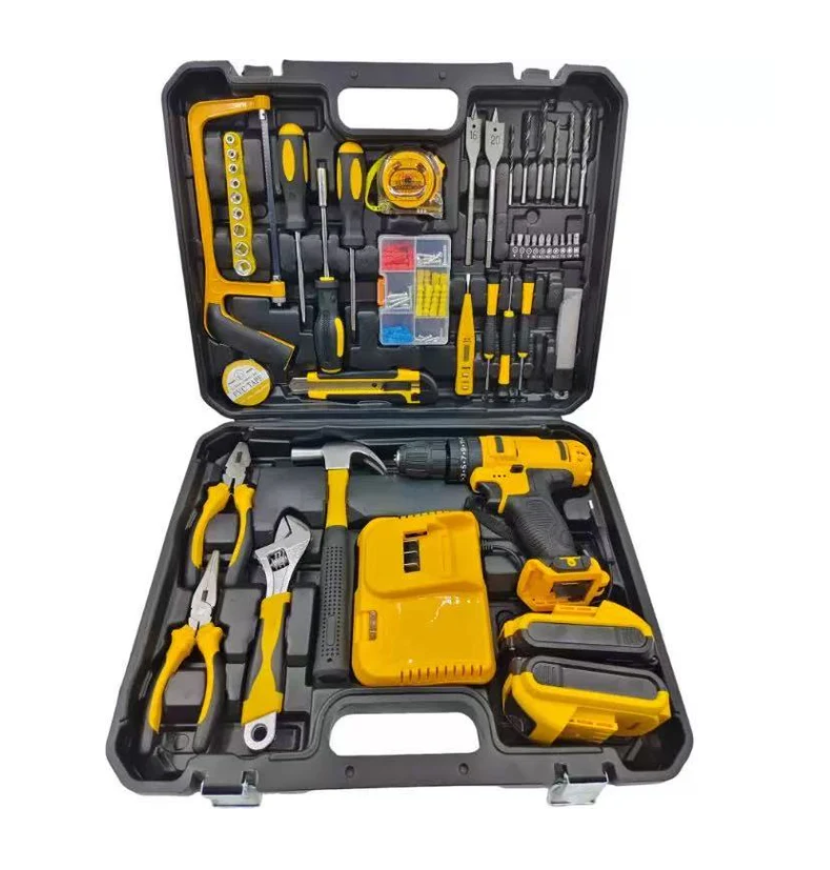 BORMASINA CU PERCUTIE SI 2 BATERI DE 36V, 5Ah Statie de Incarcare inclusa + TRUSA COMPLETA CU 110 ACCESORII