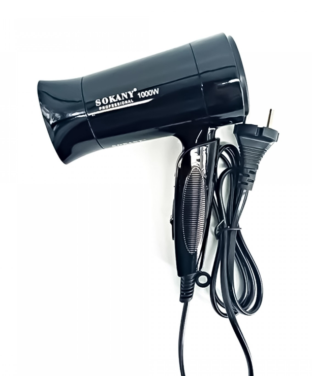 Uscator de par pentru voiaj Sokany SK-3666, 1000W, Professional Line, pliabil, Negru