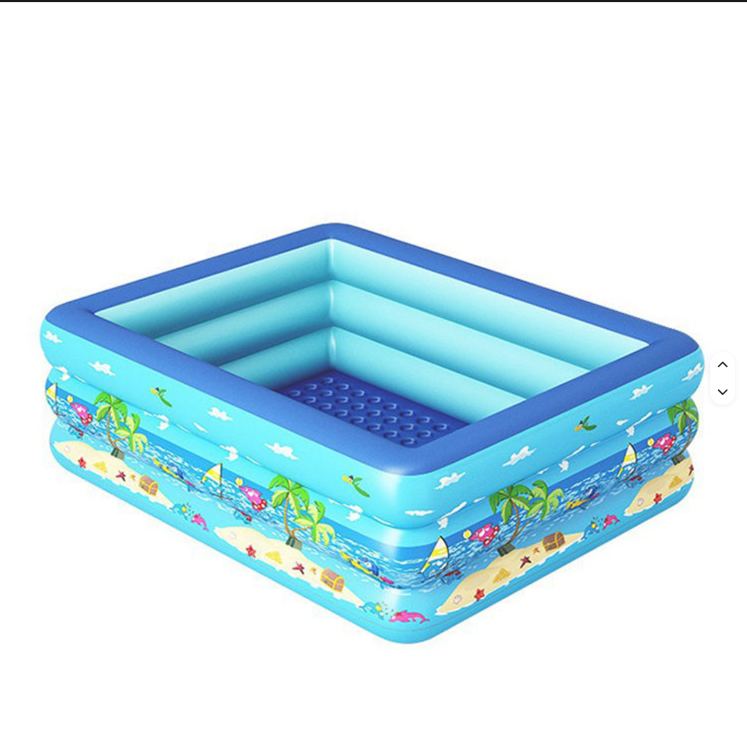 Piscină Gonflabilă Dreptunghiulară pentru Copii și Familie, Design Ocean, 300 x 170 x 56 cm