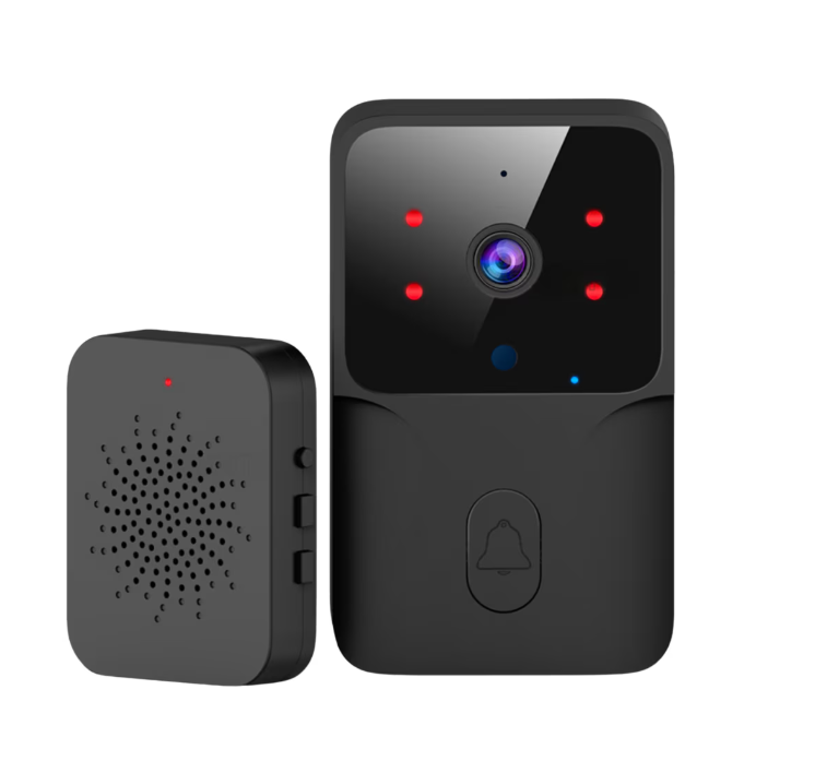 Sonerie Usa, Interfon Video, WiFi, Control Tuya / Smart, Wireless Exterior, Fara Fir, Camera Video HD. Microfon Audio 2 Sensuri, Apel Vocal, Distanta 100 Metri exterior, WiFi 2.4Mghz, Negru