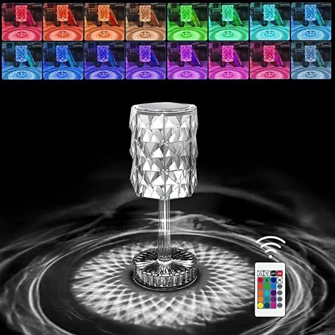 Lampă LED cristal RGB cu telecomandă
